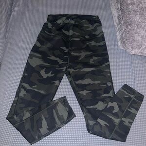 Athleta Green and Black Camouflage Leggings